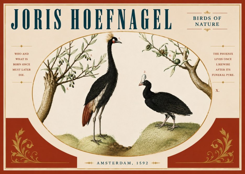 Joris Hoefnagel Birds of Nature No4 - Juliste