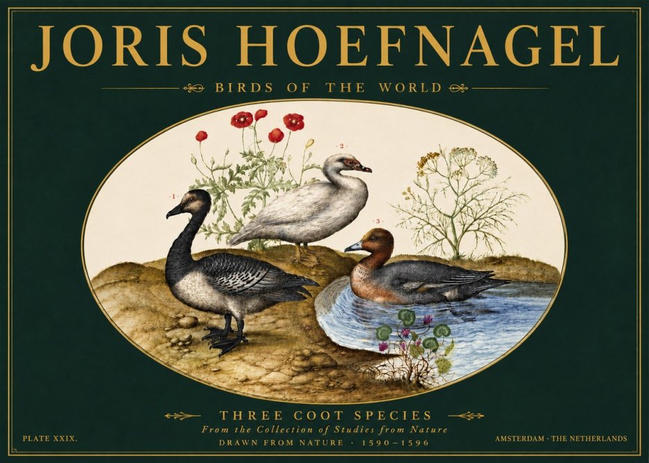 Joris Hoefnagel Three Coot Species No6 - Juliste