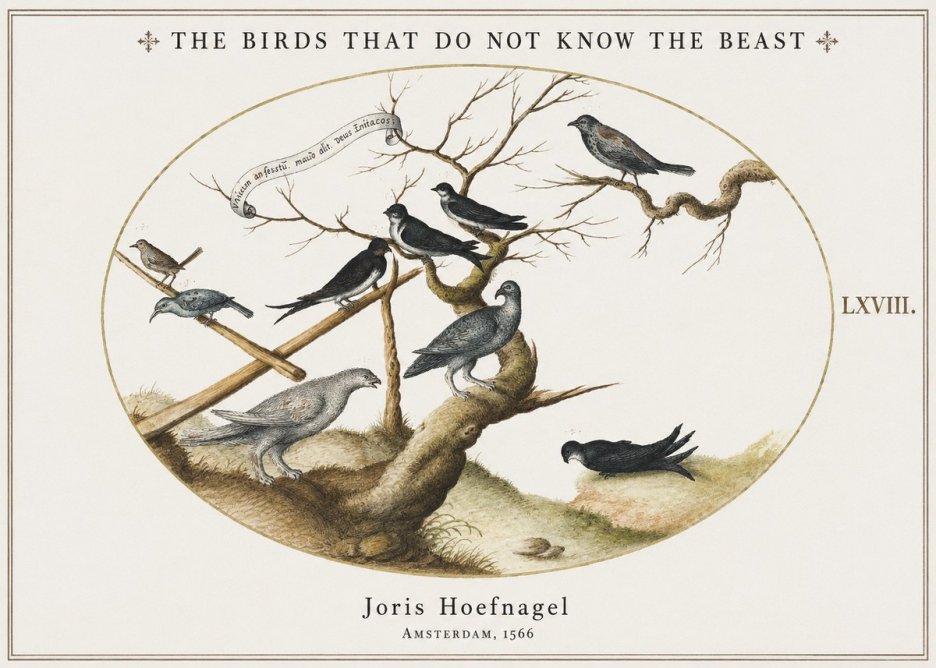 Joris Hoefnagel Birds Study No2 - Juliste