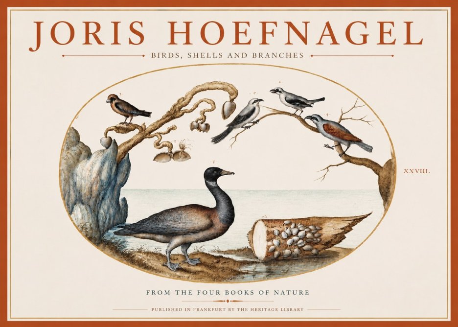 Joris Hoefnagel Birds, Shells and Branches No3 - Juliste