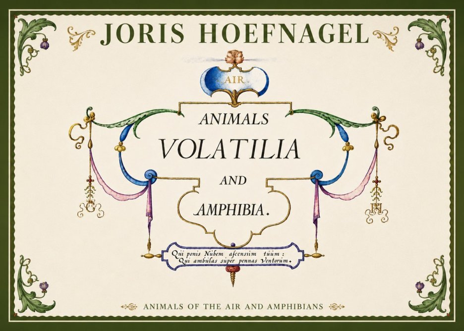 Joris Hoefnagel Animals Volatilia and Amphibia. No5 - Juliste