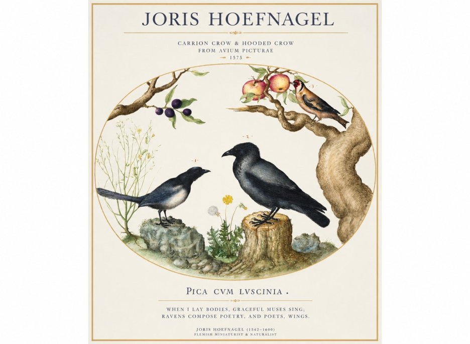Joris Hoefnagel Carrion Crow & Hooded Crow No1 - Juliste
