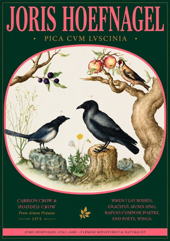 Joris Hoefnagel Carrion Crow & Hooded Crow No2 - Juliste