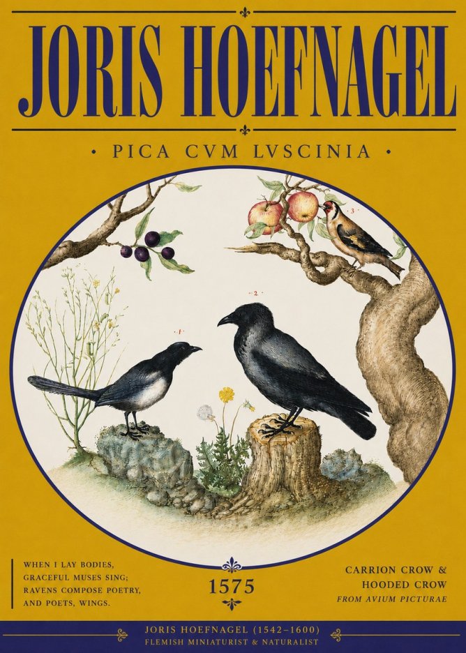 Joris Hoefnagel Carrion Crow & Hooded Crow No4 - Juliste