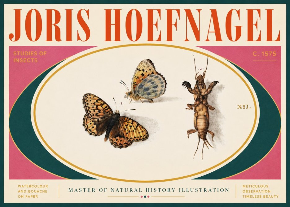 Joris Hoefnagel Studies of Insects Xii No4 - Juliste