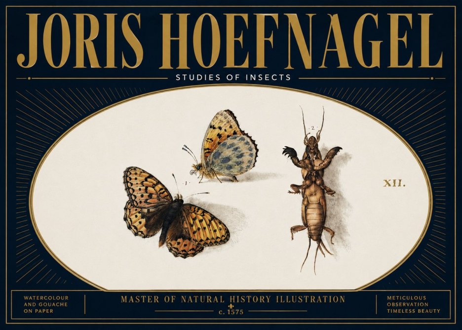 Joris Hoefnagel Studies of Insects Xii No6 - Juliste