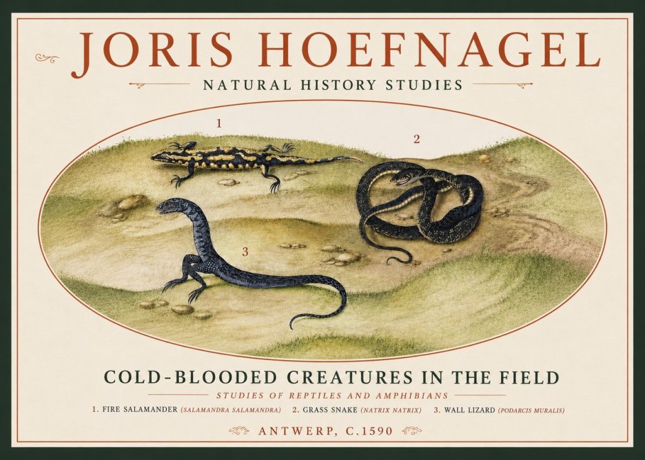 Joris Hoefnagel Cold-blooded Creatures in the Field No4 - Juliste