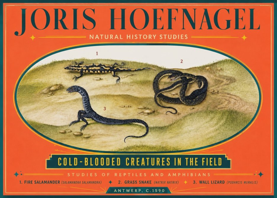 Joris Hoefnagel Cold-blooded Creatures in the Field No5 - Juliste