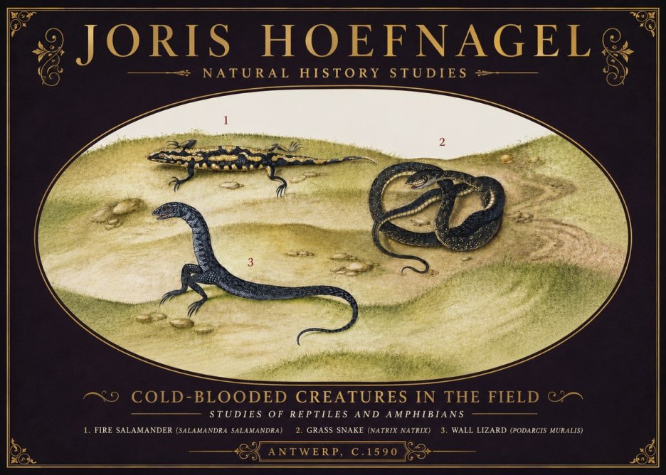 Joris Hoefnagel Cold-blooded Creatures in the Field No6 - Juliste