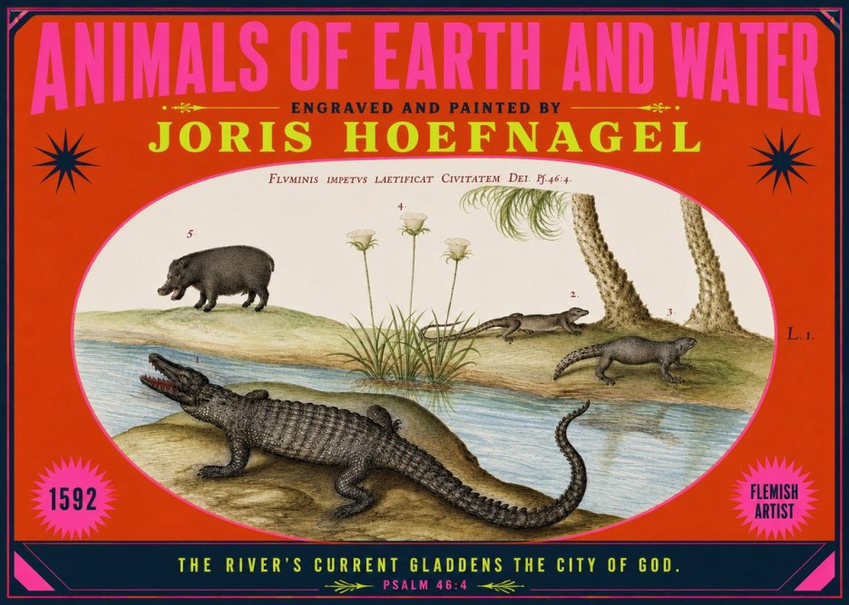Joris Hoefnagel Animals of Earth and Water No4 - Juliste