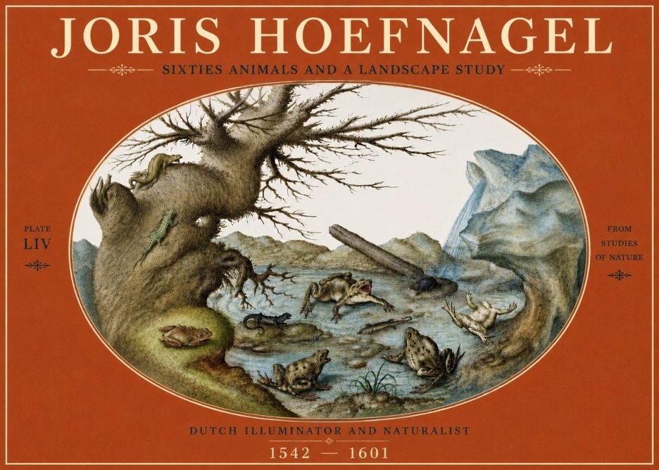 Joris Hoefnagel Sixtties Animals and a Landscape Study No6 - Juliste