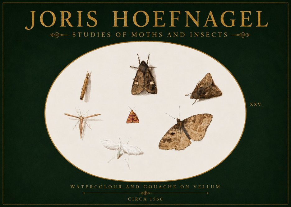 Joris Hoefnagel Studies of Moths and Insects - Xxv. No4 - Juliste