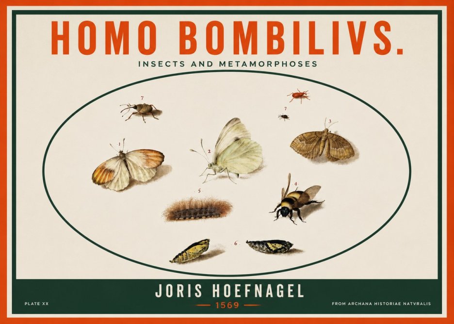 Joris Hoefnagel Homo Bombilivs. Insecta Et Metamorphoses No3 - Juliste