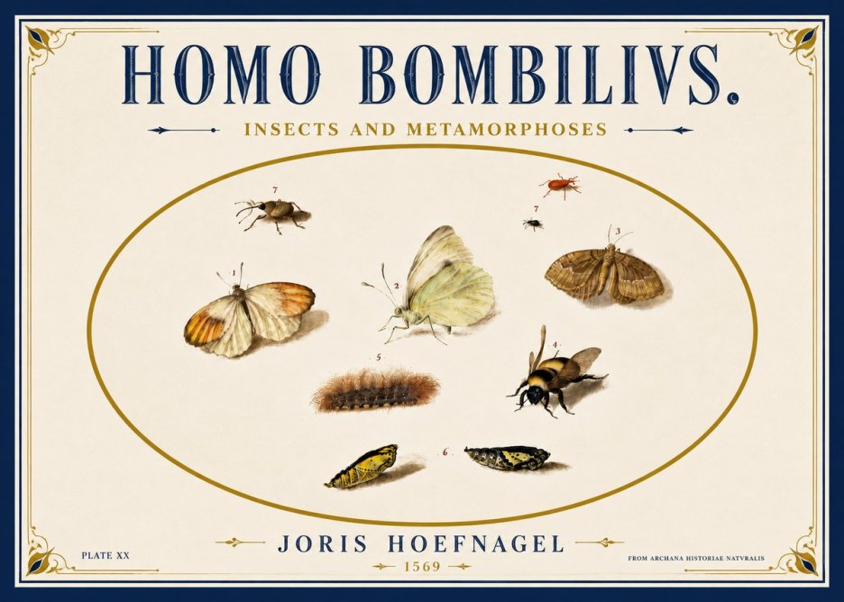 Joris Hoefnagel Homo Bombilivs. Insecta Et Metamorphoses No6 - Juliste