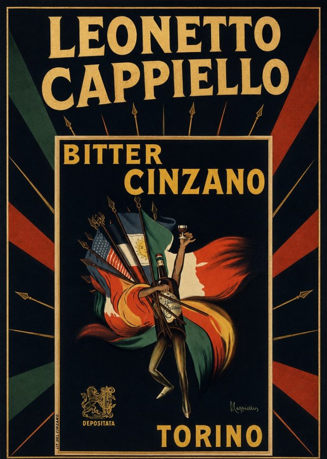 Leonetto Cappiello Bitter Cinzano Torino No5 - Juliste