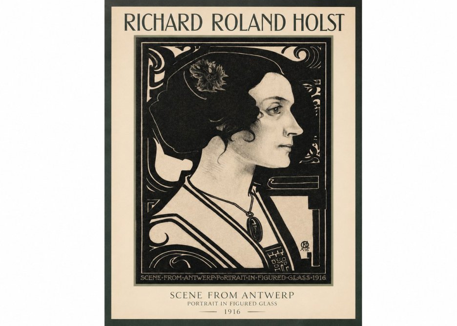 Richard Roland Holst Scene from Antwerp - Portrait in Figured Glass No2 - Juliste