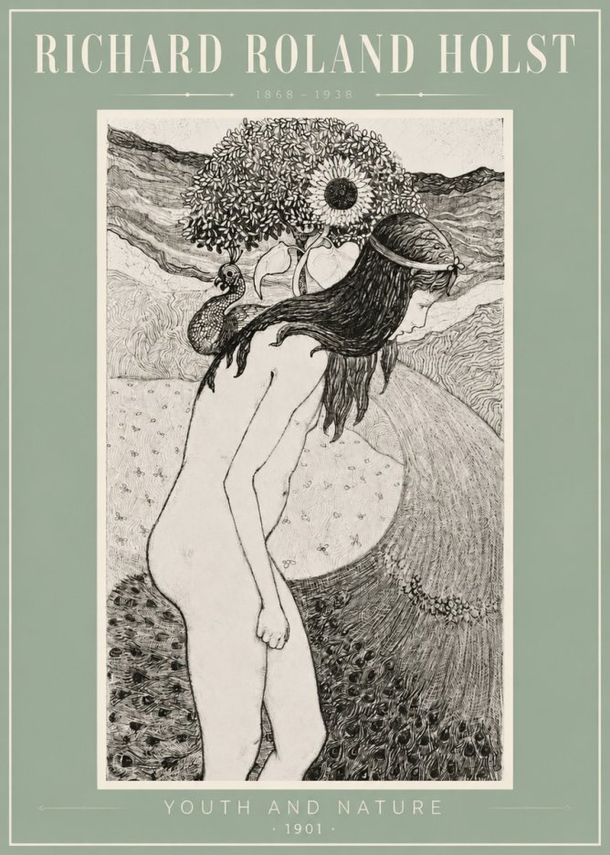 Richard Roland Holst Youth and Nature No3 - Juliste