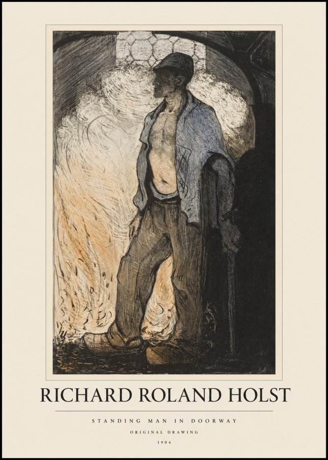 Richard Roland Holst Standing Man in Doorway No1 - Juliste