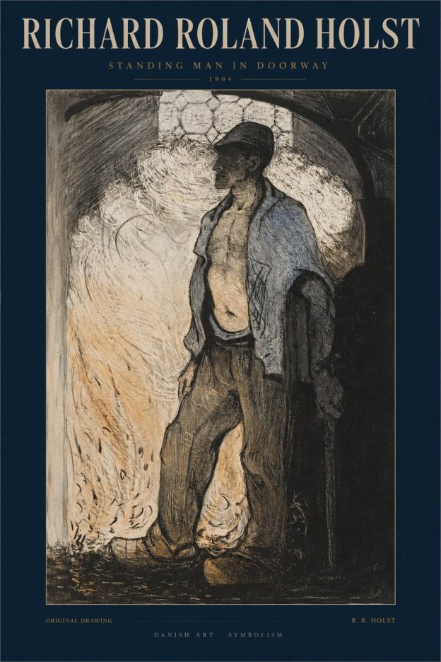 Richard Roland Holst Standing Man in Doorway No2 - Juliste