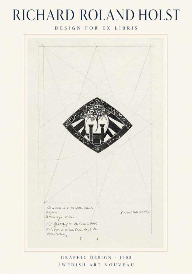 Richard Roland Holst Design for Ex Libris No1 - Juliste