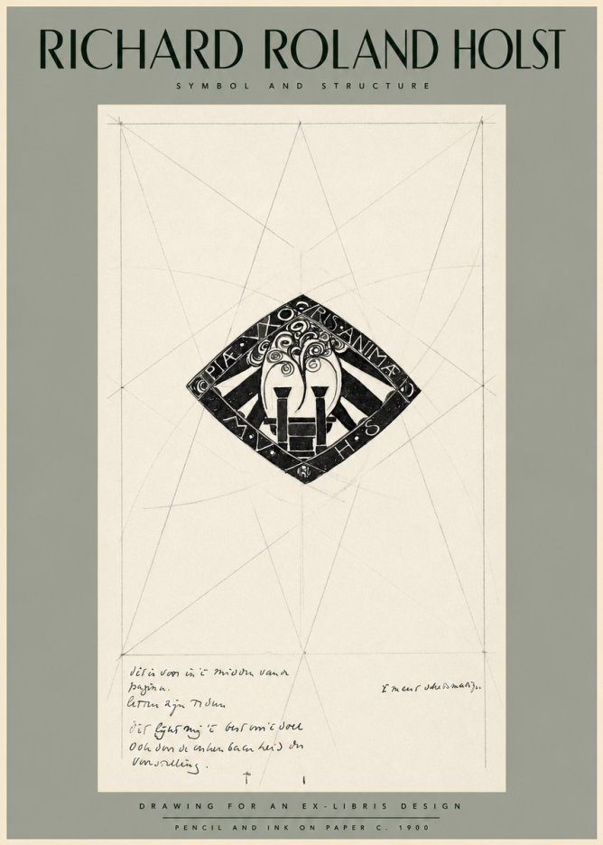 Richard Roland Holst Design for Ex Libris No2 - Juliste