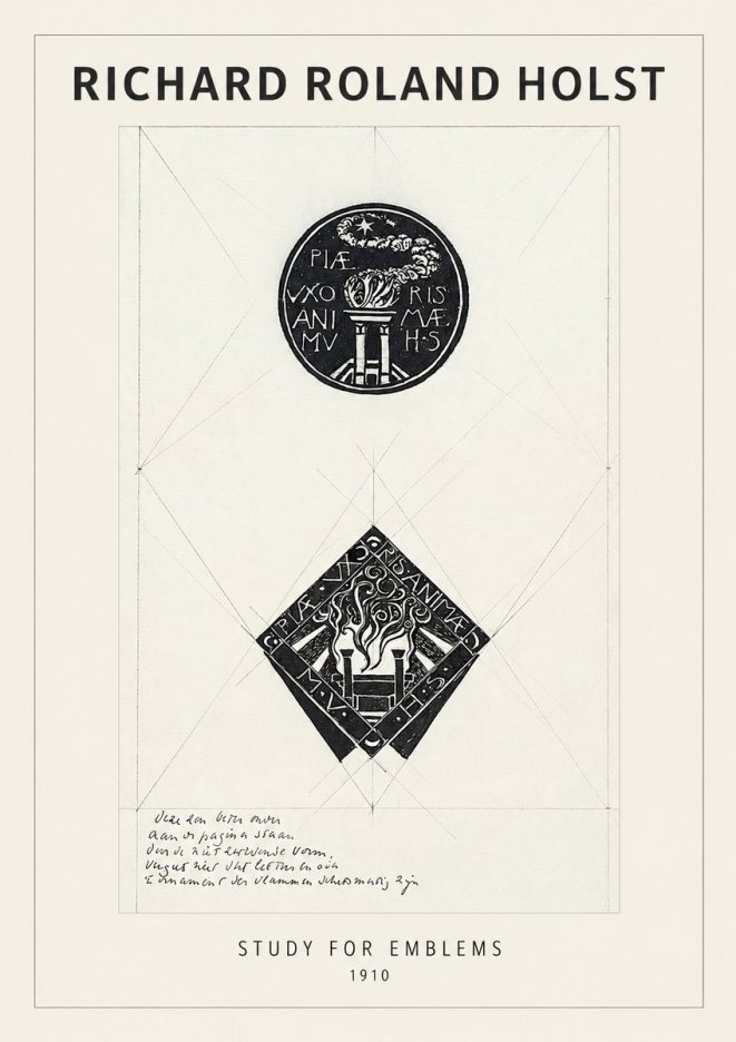Richard Roland Holst Study for Emblems No1 - Juliste