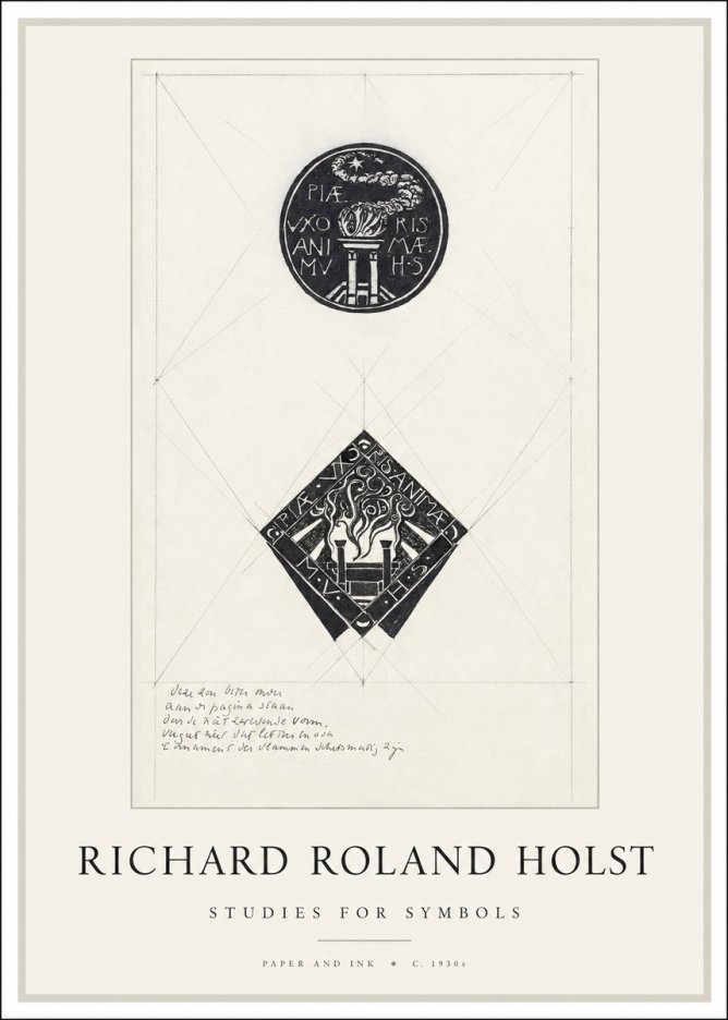 Richard Roland Holst Study for Emblems No2 - Juliste