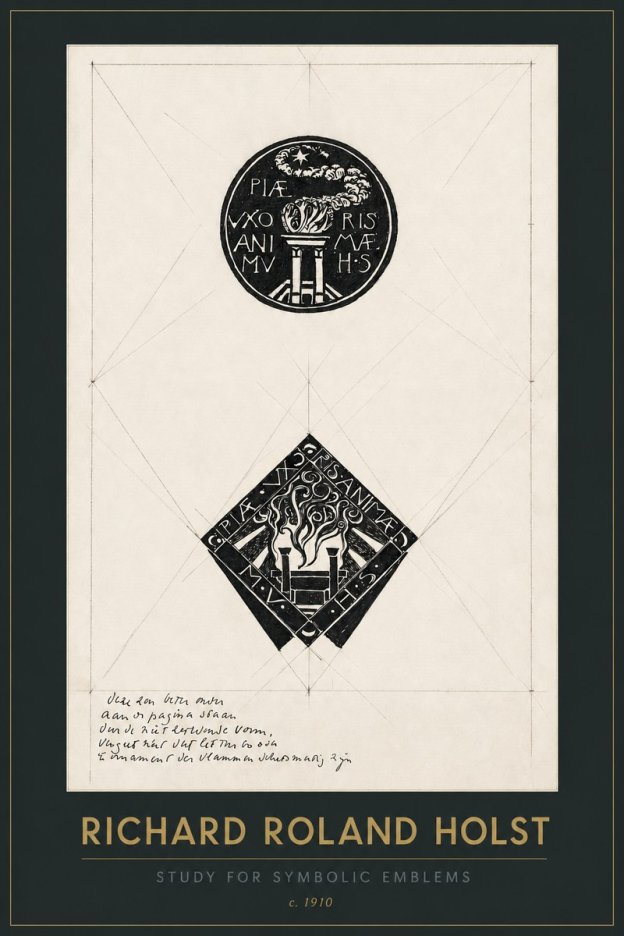 Richard Roland Holst Study for Emblems No3 - Juliste