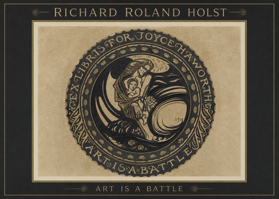 Richard Roland Holst Ex Libris for Joyce Haworth No1 - Juliste