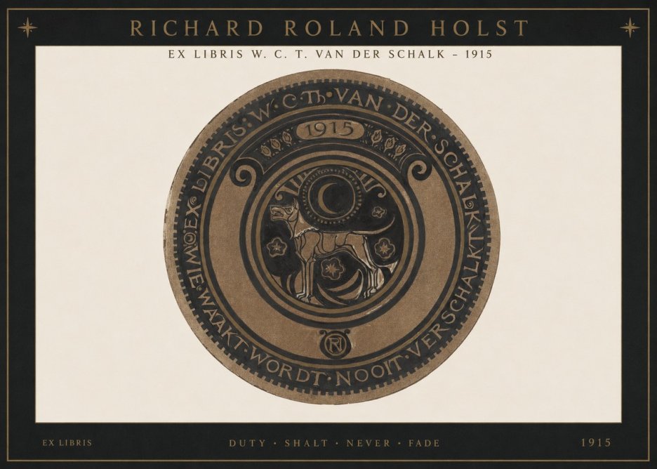 Richard Roland Holst Ex Libris W. C. T. Van Der Schalk - 1915 No1 - Juliste