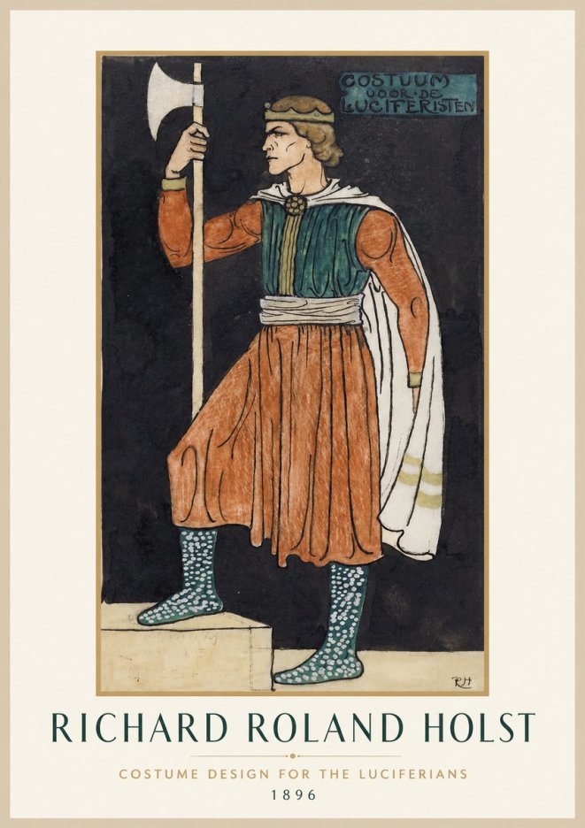 Richard Roland Holst Costume Design for the Luciferians No1 - Juliste