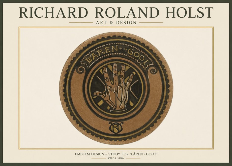 Richard Roland Holst Emblem Design – Study for 'Lären • Goot' No1 - Juliste