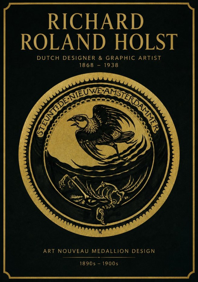 Richard Roland Holst Art Nouveau Medallion Design No2 - Juliste