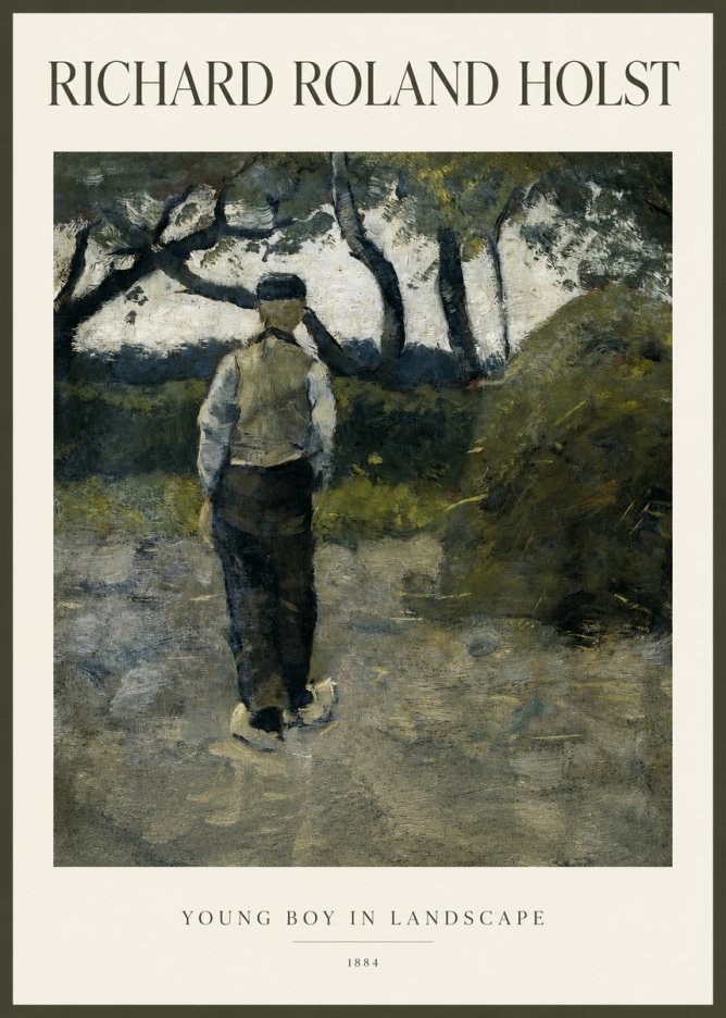 Richard Roland Holst Young Boy in Landscape No1 - Juliste