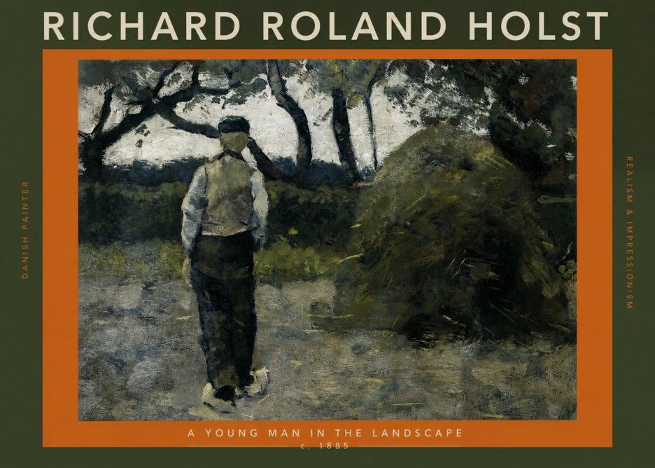 Richard Roland Holst Young Boy in Landscape No2 - Juliste