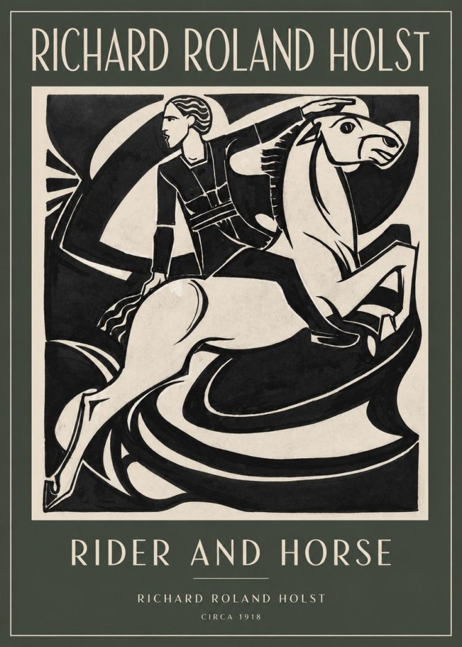 Richard Roland Holst Rider and Horse No2 - Juliste