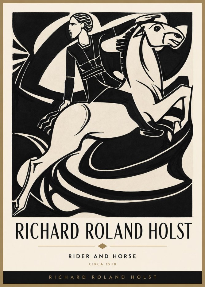 Richard Roland Holst Rider and Horse No3 - Juliste