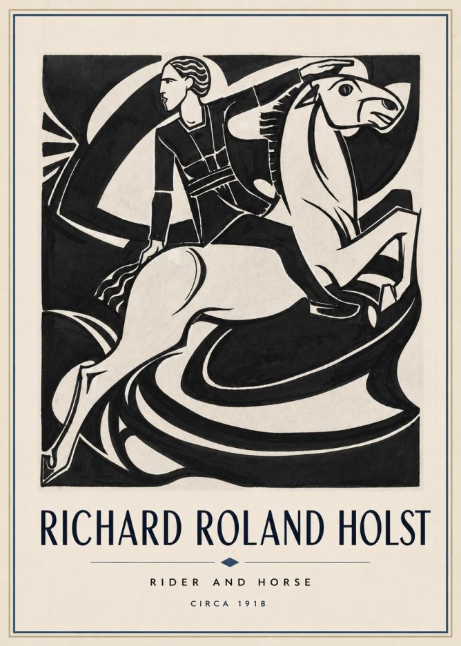 Richard Roland Holst Rider and Horse No4 - Juliste