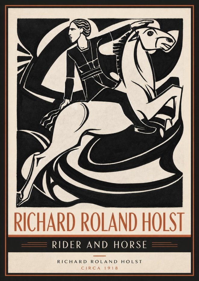 Richard Roland Holst Rider and Horse No5 - Juliste