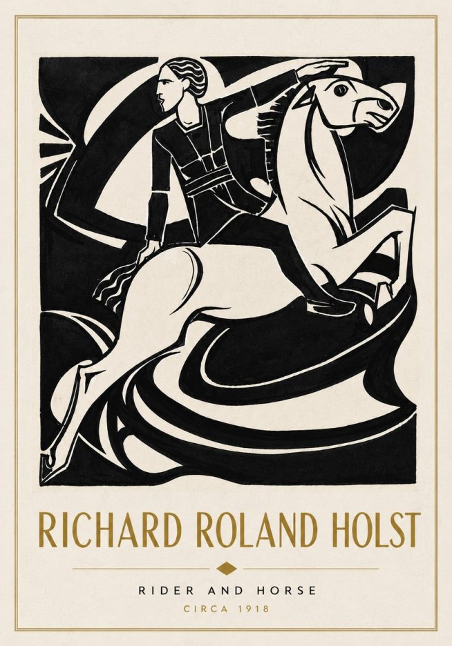 Richard Roland Holst Rider and Horse No6 - Juliste