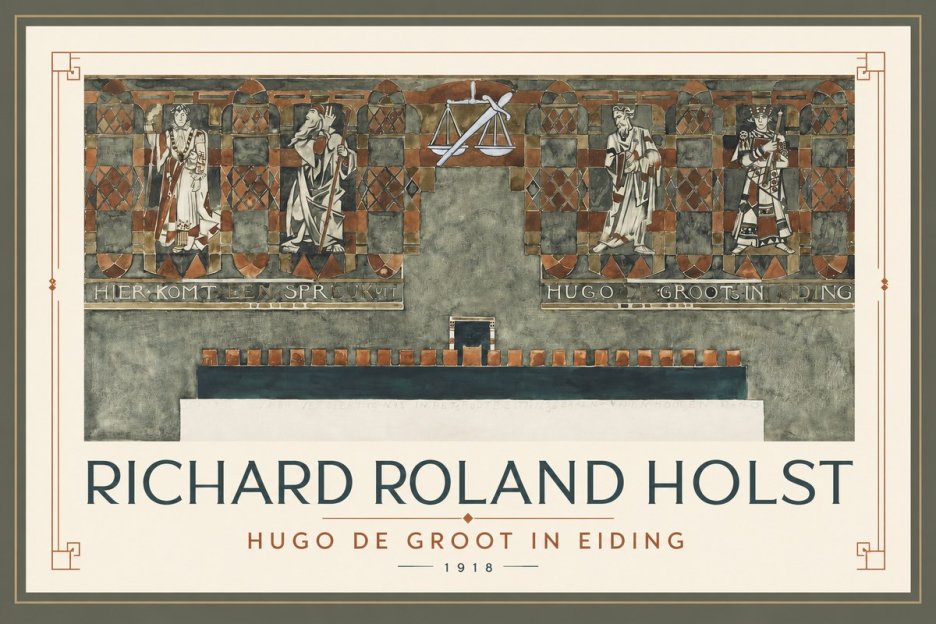 Richard Roland Holst Fresco Design - City Hall, Lidingö No3 - Juliste