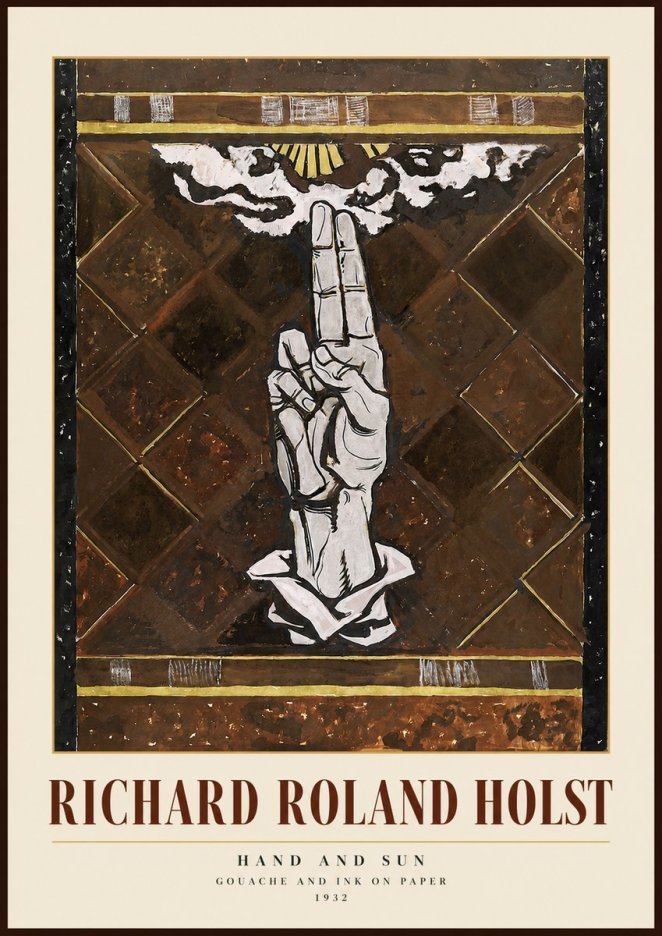 Richard Roland Holst Hand and Sun No2 - Juliste