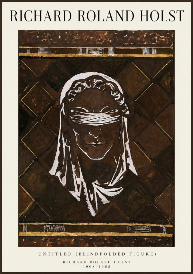 Richard Roland Holst Untitled (Blindfolded Figure) No6 - Juliste
