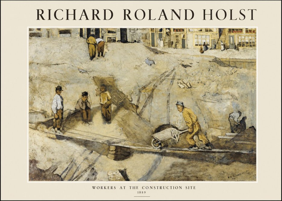 Richard Roland Holst Workers at the Construction Site No1 - Juliste
