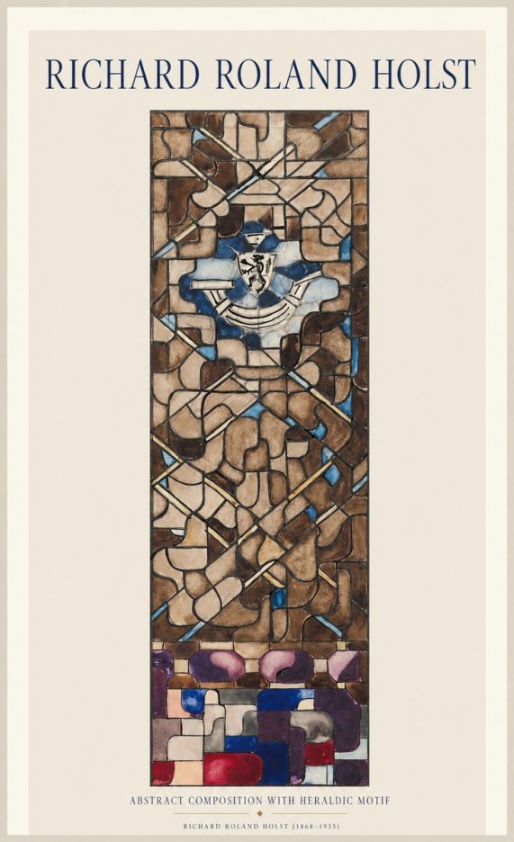 Richard Roland Holst Abstract Composition with Heraldic Motif No1 - Juliste