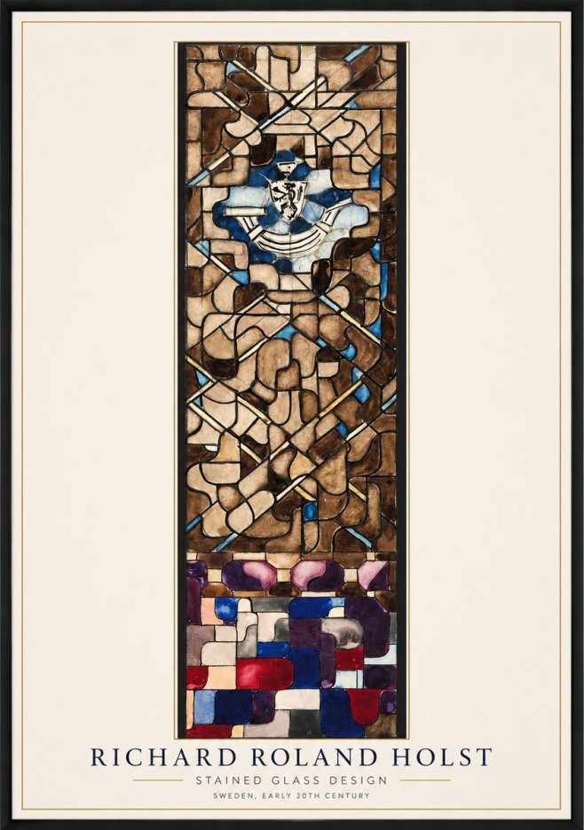 Richard Roland Holst Abstract Composition with Heraldic Motif No2 - Juliste