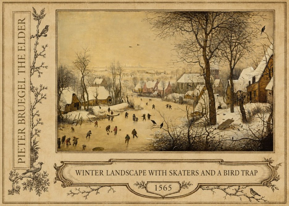 Pieter Bruegel Winter Landscape with Skaters and a Bird Trap No2 - Juliste
