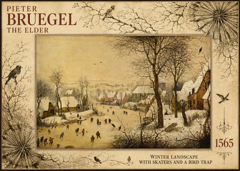 Pieter Bruegel Winter Landscape with Skaters and a Bird Trap No5 - Juliste