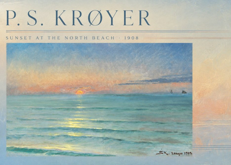 P.S. Krøyer Sunset at the North Beach No3 - Juliste