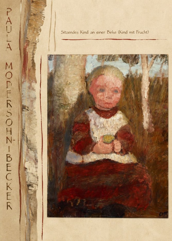Paula Modersohn-Becker Sitzendes Kind an Einer Birke (Kind Mit Frucht) No3 - Juliste